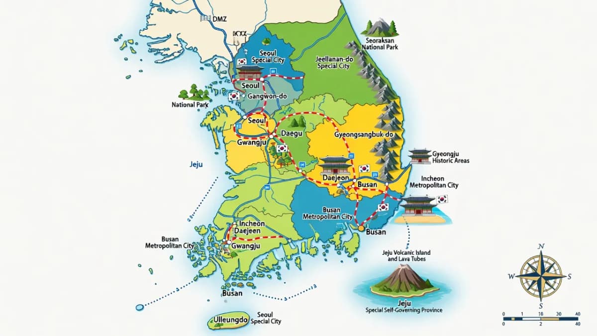 Bản đồ Hàn Quốc mới nhất - Tìm hiểu Vị Trí và Địa Lý
