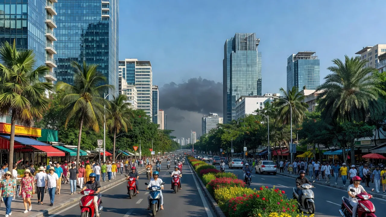 Thành phố Hồ Chí Minh năng động dưới ánh nắng, trời xanh, chuẩn bị đón thời tiết ngày 4/7/2026.