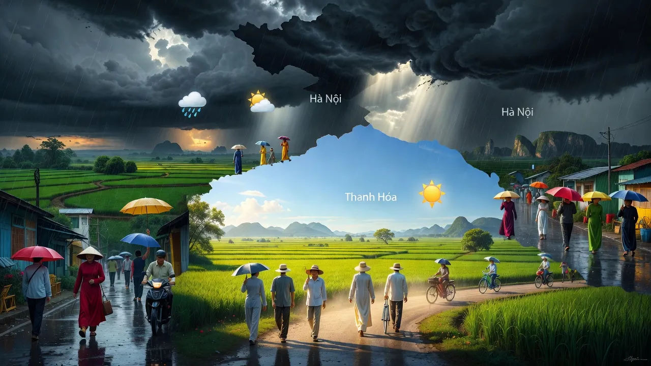 Dự báo thời tiết ngày 5/7 tại Việt Nam với mưa ở Bắc Bộ và nắng ở Trung Bộ.