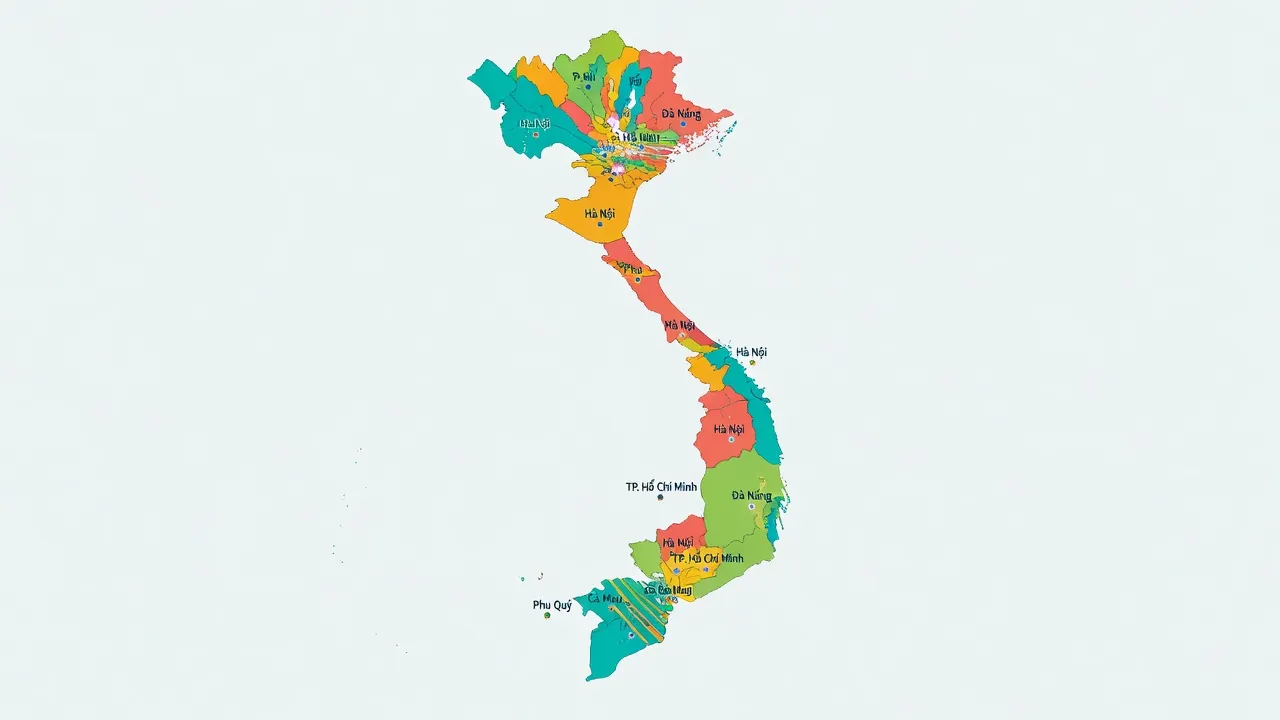 Bản đồ hành chính Việt Nam nổi bật với ranh giới và vị trí các tỉnh thành, rõ ràng và dễ hiểu.