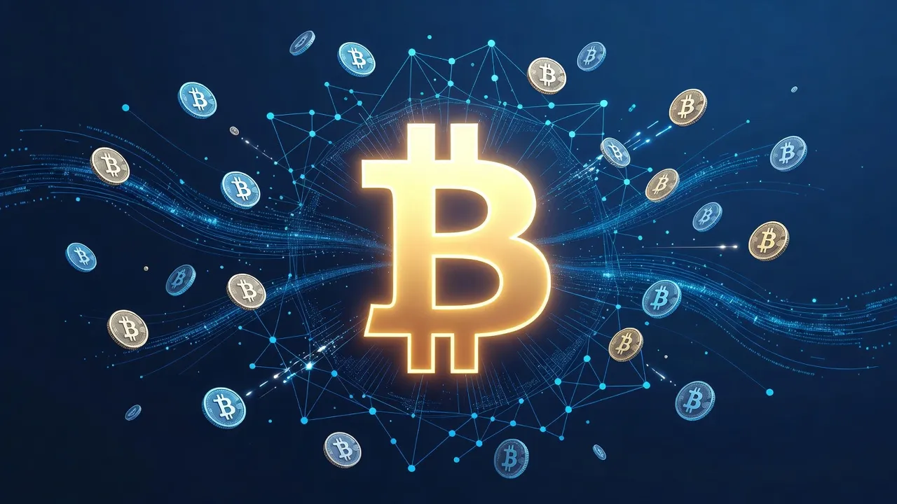 Biểu tượng Bitcoin với mạng lưới kỹ thuật số, đại diện cho giao dịch tiền ảo tại Việt Nam.