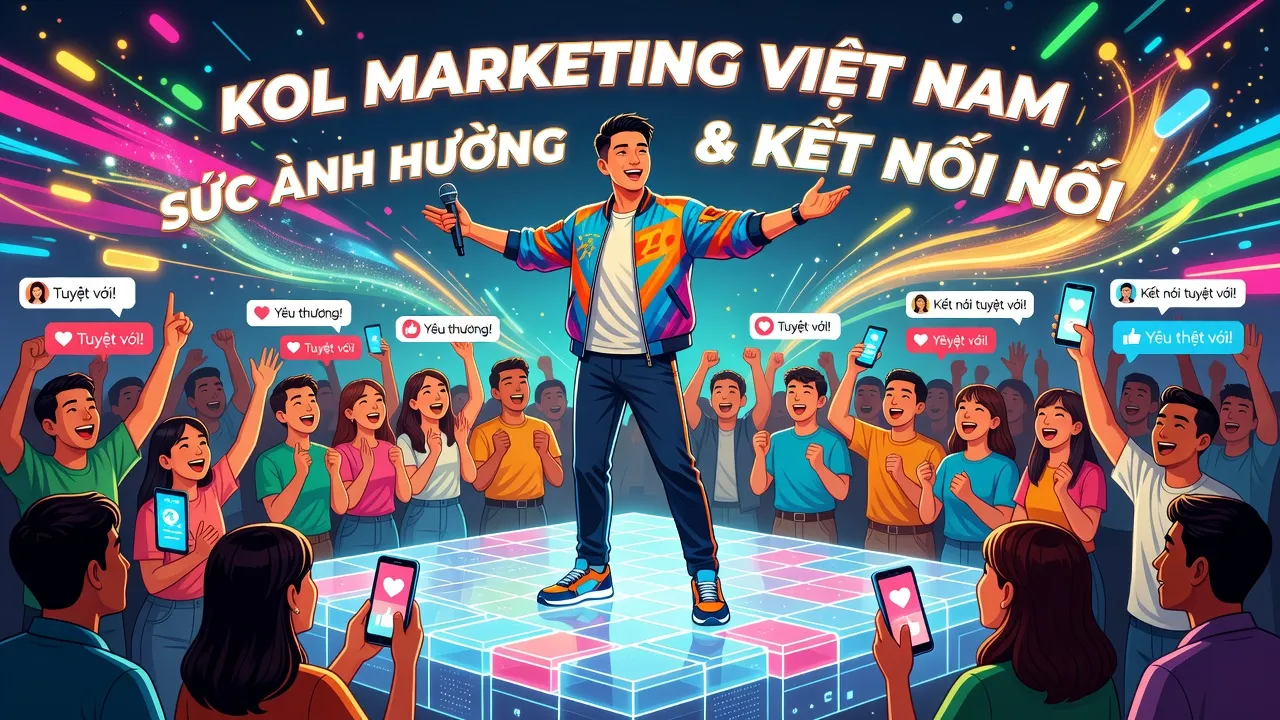 KOL trong marketing Việt Nam, cá nhân có sức ảnh hưởng và người theo dõi trên mạng xã hội.