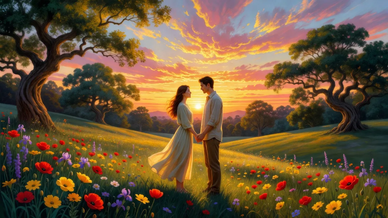 Cặp đôi nắm tay nhau dưới ánh hoàng hôn, thể hiện sự ngọt ngào của tình yêu tại Việt Nam.