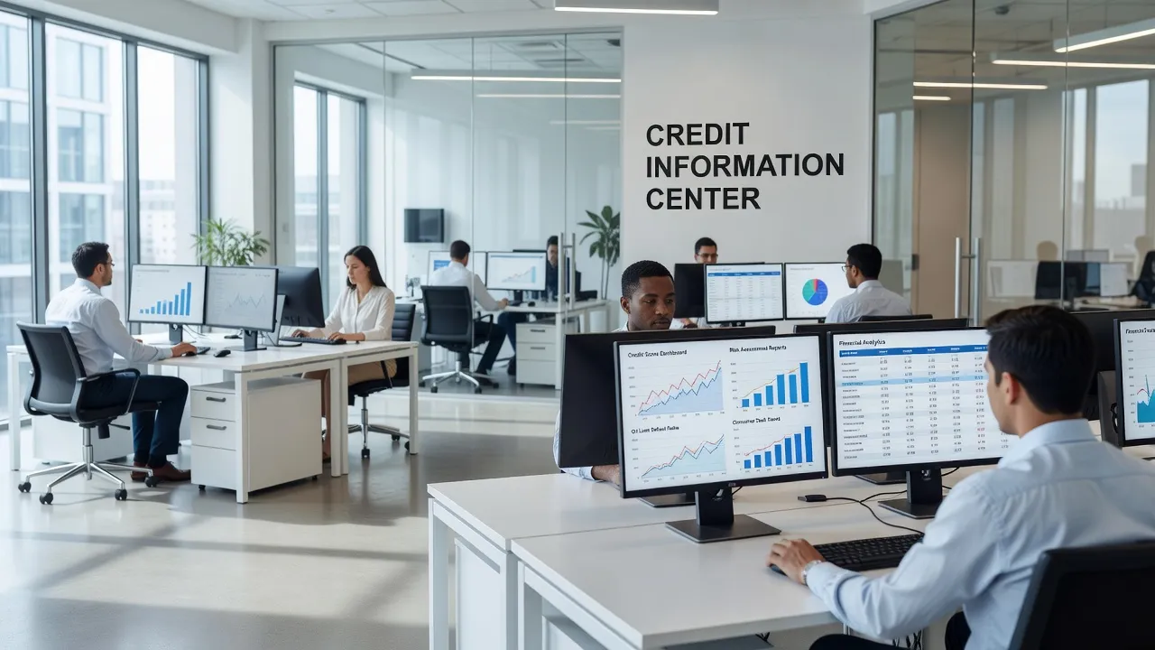CIC, trung tâm thông tin tín dụng tại Việt Nam, với nhân viên làm việc tại văn phòng hiện đại.
