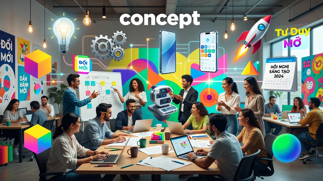 Khái niệm 'concept' trong thiết kế và sự kiện với các biểu tượng sáng tạo tại Việt Nam.