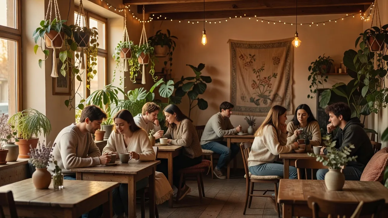 Thiên nhiên xung quanh quán café ấm cúng, nổi bật về phong cách sống lowkey trẻ trung.