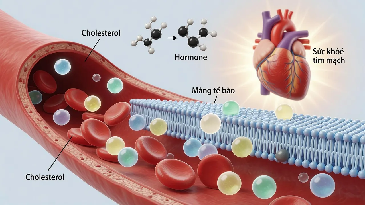 Cholesterol là chất béo cần thiết trong máu cho sức khỏe tim mạch và hormone.