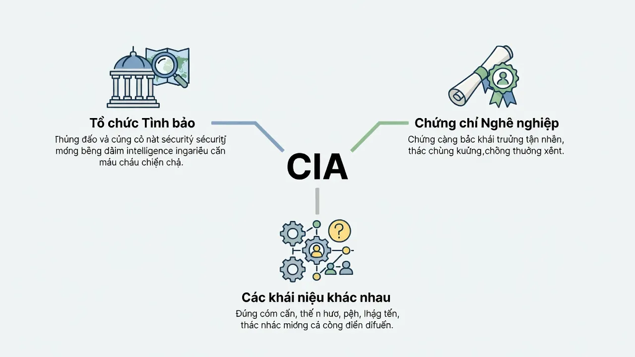 Giải thích đa nghĩa của thuật ngữ CIA trong các lĩnh vực khác nhau tại Việt Nam.