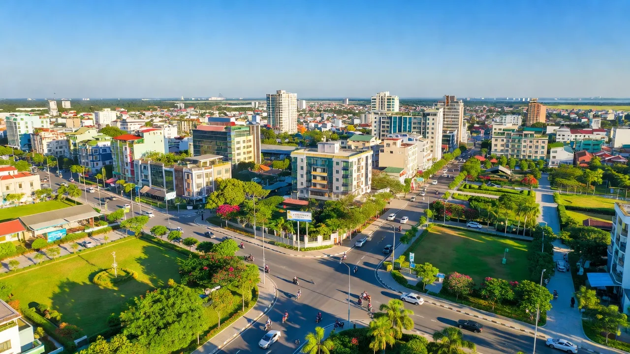 Phường Mỹ Thới, Long Xuyên, An Giang với cảnh quan đô thị, khu dân cư và các tuyến đường chính.