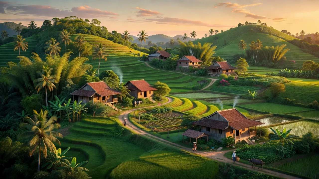 Khung cảnh thơ mộng tại Phường Thới Sơn, Thị xã Tịnh Biên, An Giang với thiên nhiên tươi đẹp.