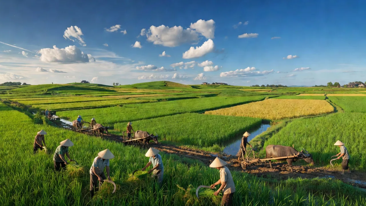 Cảnh quan xanh tươi Lương An Trà An Giang, phát triển nông nghiệp truyền thống và cộng đồng địa phương.