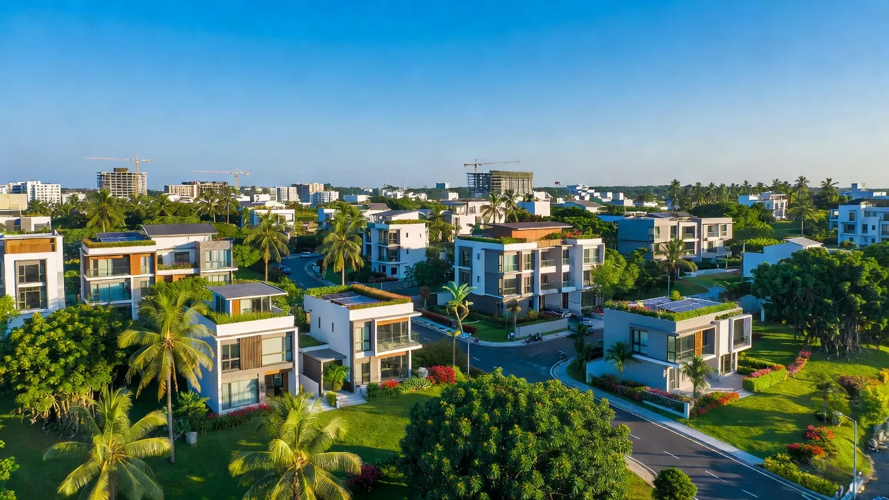 Khung cảnh Xã Hoà Long, Bà Rịa với phát triển đô thị hiện đại và thiên nhiên tươi đẹp.
