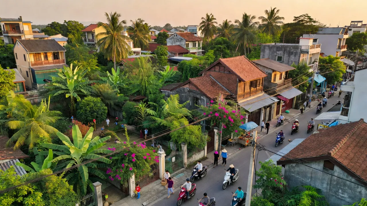 Khung cảnh Phường Kim Dinh, Thành phố Bà Rịa, cây cối xanh tươi và kiến trúc địa phương.