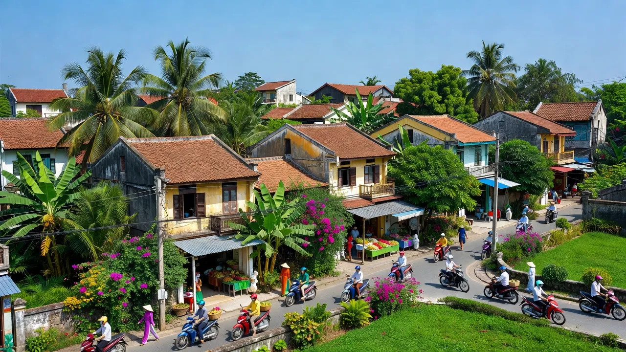 Khung cảnh Phường Phước Hưng, Thành phố Bà Rịa với nhà truyền thống và không khí tươi mát.
