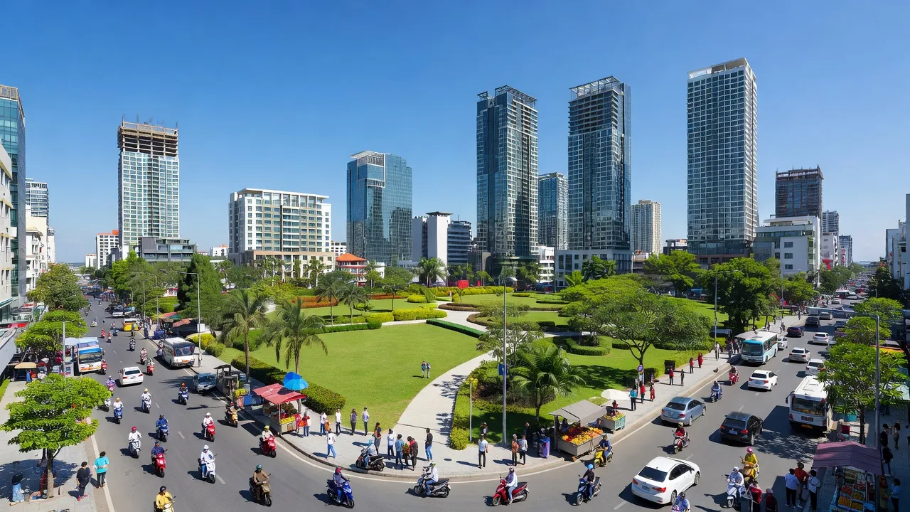 Phường Phước Nguyên, Bà Rịa - Vũng Tàu with modern urban features and lively streets.