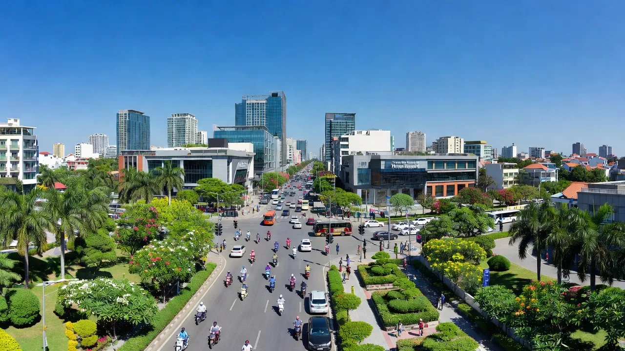 Phường Phước Nguyên, Thành phố Bà Rịa, với kiến trúc hiện đại và không gian xanh tươi sáng.