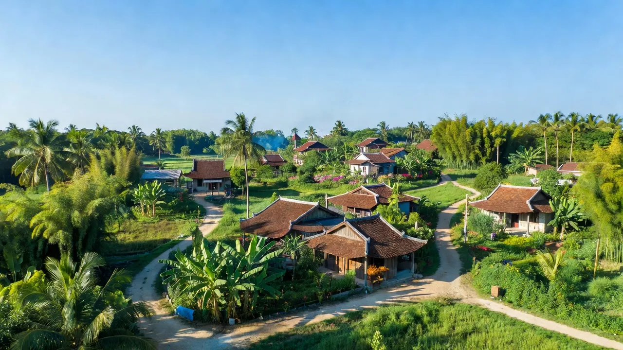 Khung cảnh xã Tân Hưng, thành phố Bà Rịa, tỉnh Bà Rịa - Vũng Tàu với thiên nhiên xanh tươi.