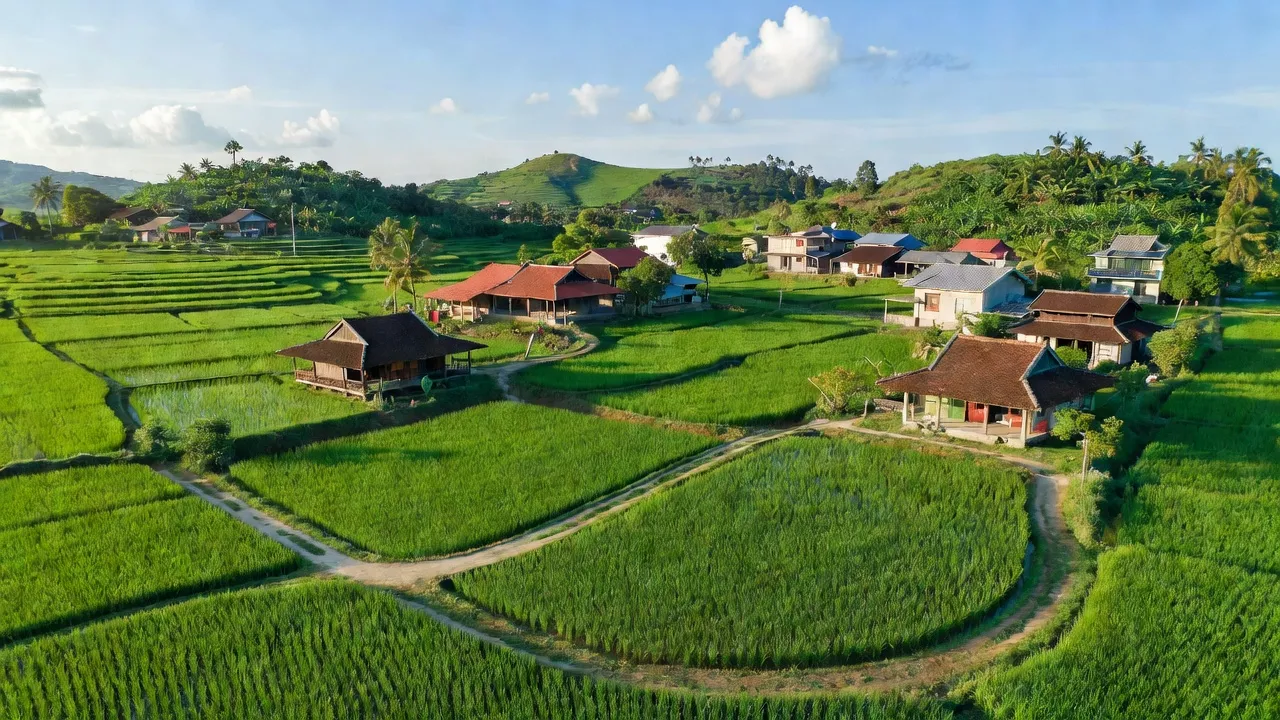 Khung cảnh bình dị tại xã Bình Giã, huyện Châu Đức, Bà Rịa - Vũng Tàu, nổi bật với ruộng lúa xanh mướt.