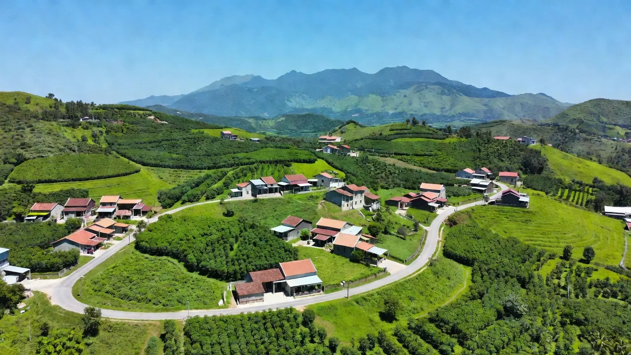 Cảnh quan hữu tình xã Láng Lớn huyện Châu Đức, tỉnh Bà Rịa - Vũng Tàu, với đường giao thông thuận lợi.