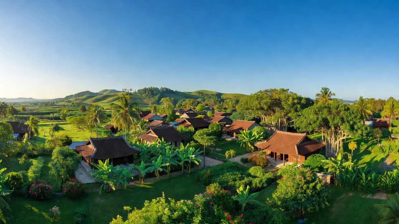 Nghĩa Thành village in Châu Đức, Bà Rịa - Vũng Tàu, traditional houses surrounded by nature.