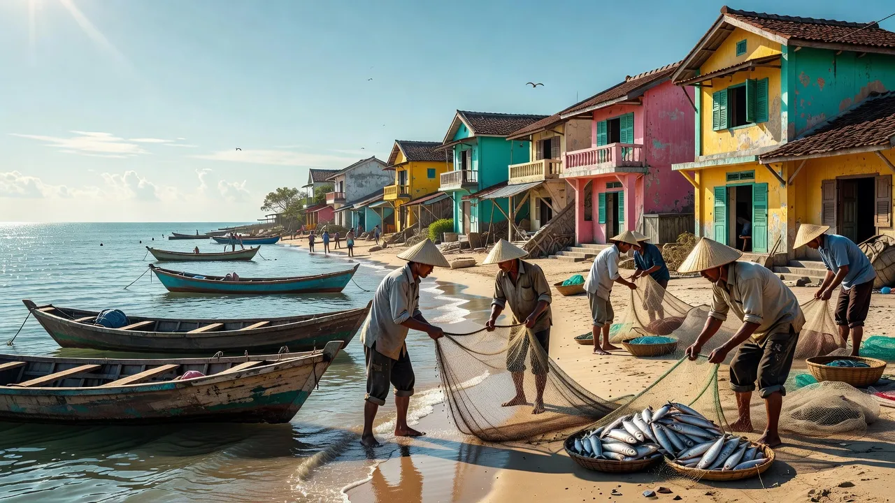 Phường 11, Vũng Tàu, ngư dân làm việc gần biển, cảnh biển bình yên dưới ánh nắng.