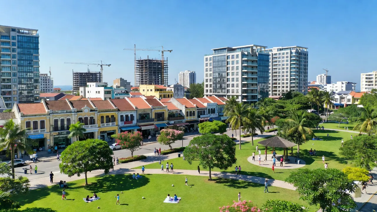 Khung cảnh Phường 7, Vũng Tàu với phát triển đô thị, công viên xanh và kiến trúc đặc trưng.