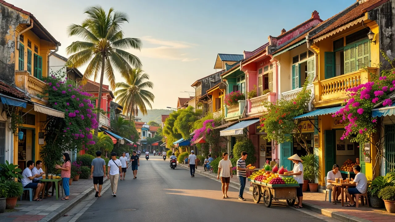 Khung cảnh đẹp ở phường Nguyễn An Ninh, Thành phố Vũng Tàu, khung cảnh sống động và kiến trúc tuyệt đẹp.