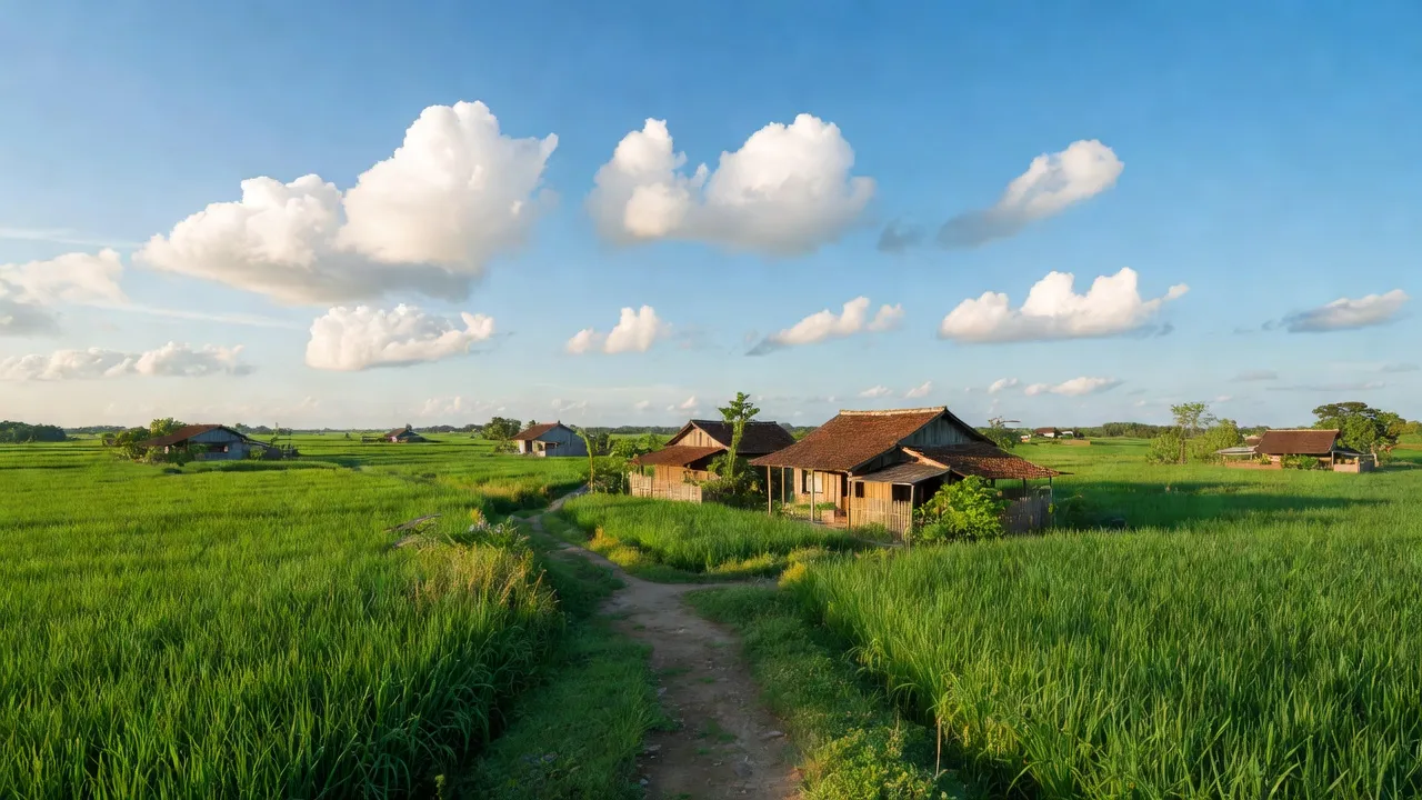 Cảnh đẹp Xã Hòa Hưng, Huyện Xuyên Mộc với thiên nhiên xanh tươi và bầu trời trong sáng.