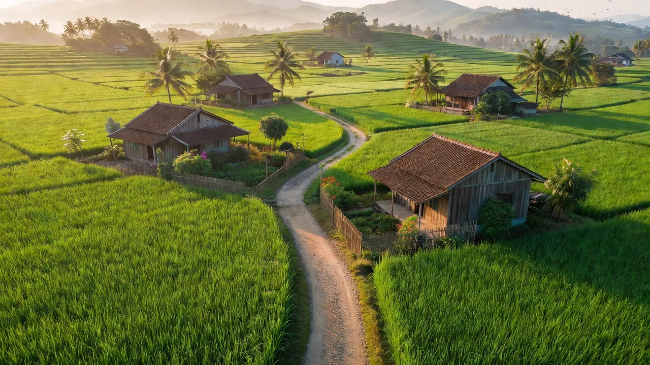Phong cảnh xanh tươi ở xã Tân Lâm, huyện Xuyên Mộc, Bà Rịa - Vũng Tàu, gần gũi và bình dị.