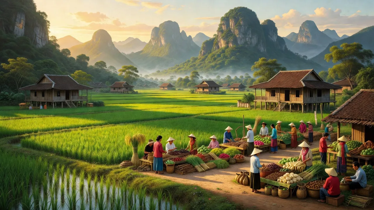 Xã Long Sơn, huyện Sơn Động, Bắc Giang với vẻ đẹp thiên nhiên và hoạt động giao thương nông lâm sản.