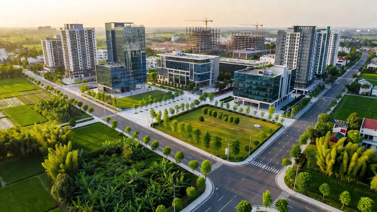 Khung cảnh Phường Nếnh, Thị xã Việt Yên, Bắc Giang với phát triển đô thị và cơ sở hạ tầng hiện đại.