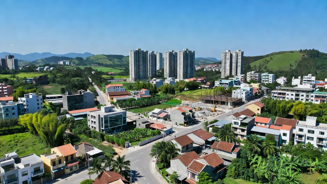 Quang cảnh phường Ninh Sơn, thị xã Việt Yên, Bắc Giang với không gian xanh và kiến trúc địa phương.