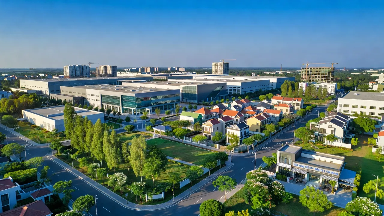Quảng Minh, Việt Yên, Bắc Giang: a blend of nature and developing urban landscapes.