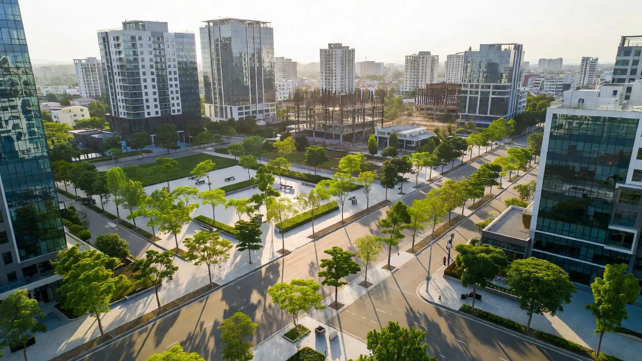 Phường Tự Lạn, Thị xã Việt Yên, tỉnh Bắc Giang với kiến trúc hiện đại và không gian xanh.