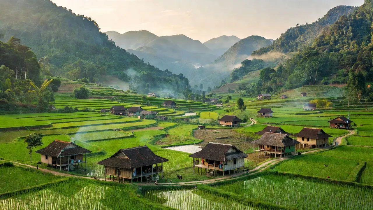 Cảnh đẹp xã Đồng Phúc, huyện Ba Bể, tỉnh Bắc Kạn với núi non, thung lũng, và nhà truyền thống.