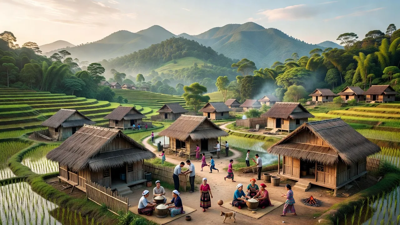 Toàn cảnh xã Cẩm Giàng, huyện Bạch Thông, tỉnh Bắc Kạn, với cảnh quan thiên nhiên xanh tươi.