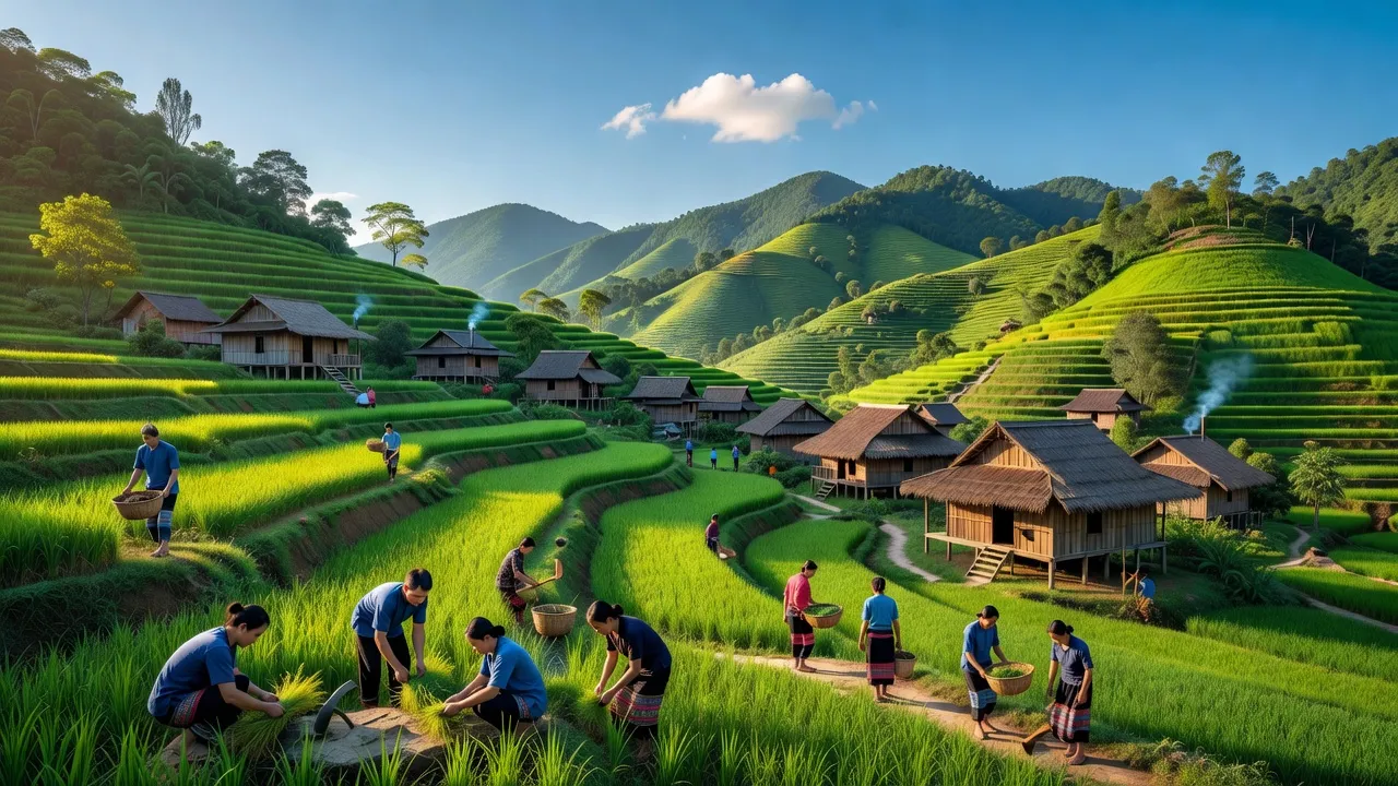 Khung cảnh xã Cư Lễ, huyện Na Rì, Bắc Kạn, với núi non xanh và nhà dân tộc.