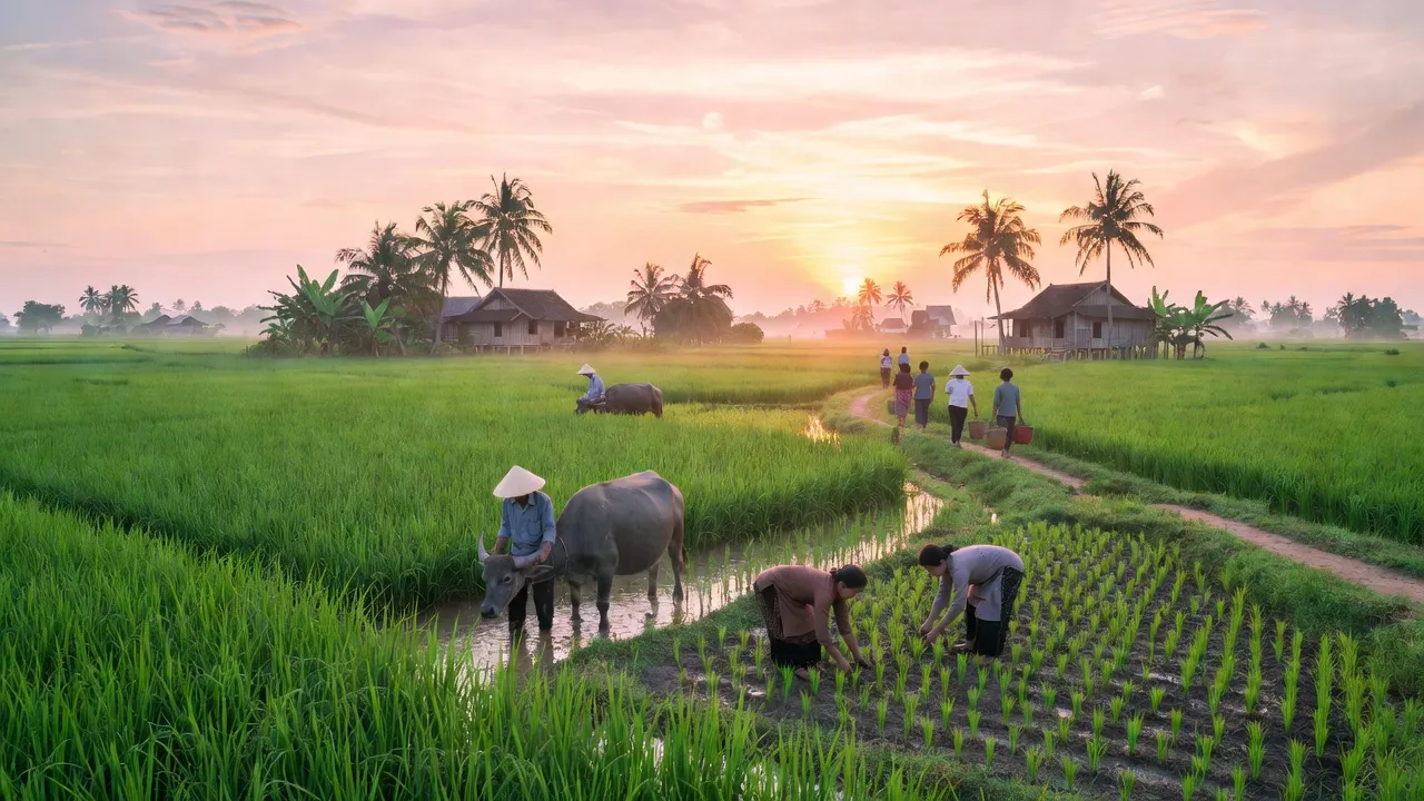 Xã Ninh Quới, Huyện Hồng Dân, Tỉnh Bạc Liêu với cảnh đồng quê xanh, nông nghiệp phát triển.