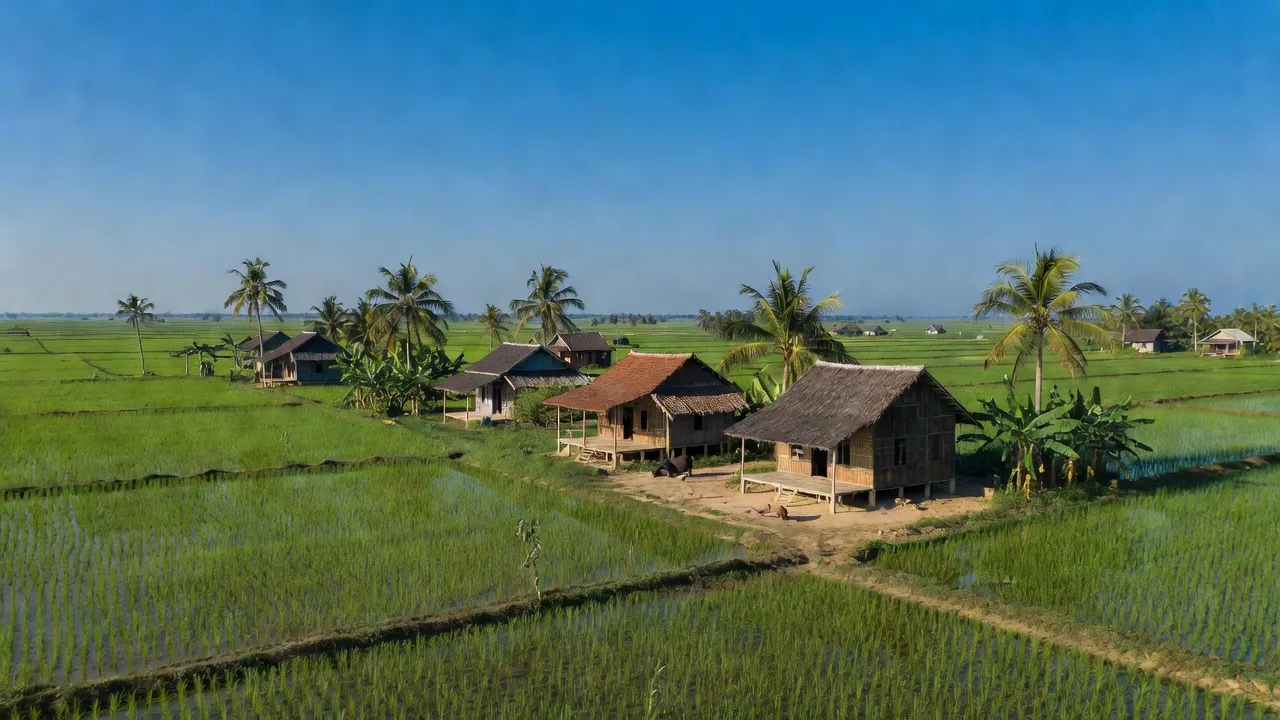 Vĩnh Phú Tây, Phước Long, Bạc Liêu, đồng bằng, cảnh quan nông thôn Việt Nam, ruộng lúa.