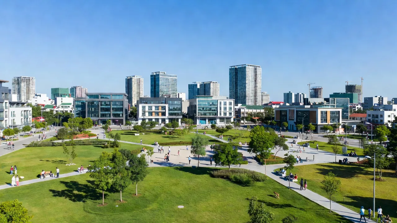 Bồng Lai, Quế Võ, Bắc Ninh landscape highlighting urban development and green spaces.