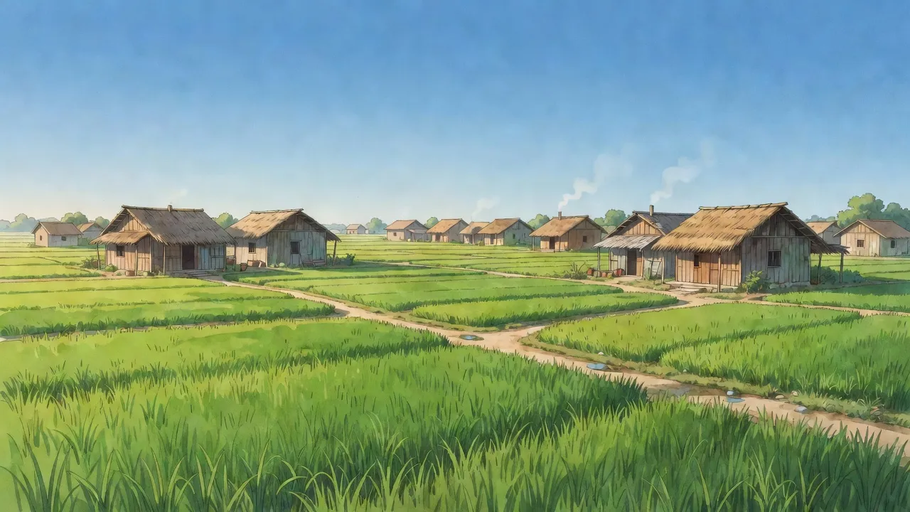 Cảnh đẹp xã Chi Lăng, Thị xã Quế Võ, tỉnh Bắc Ninh với ruộng xanh và nhà truyền thống.