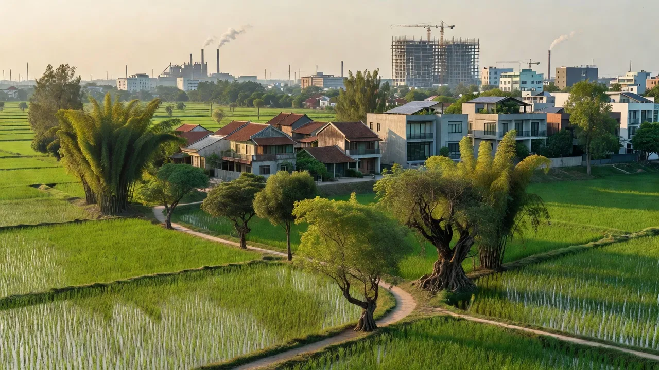 Phường Phượng Mao, Quế Võ, Bắc Ninh, với cảnh quan tự nhiên và phát triển đô thị đa dạng.
