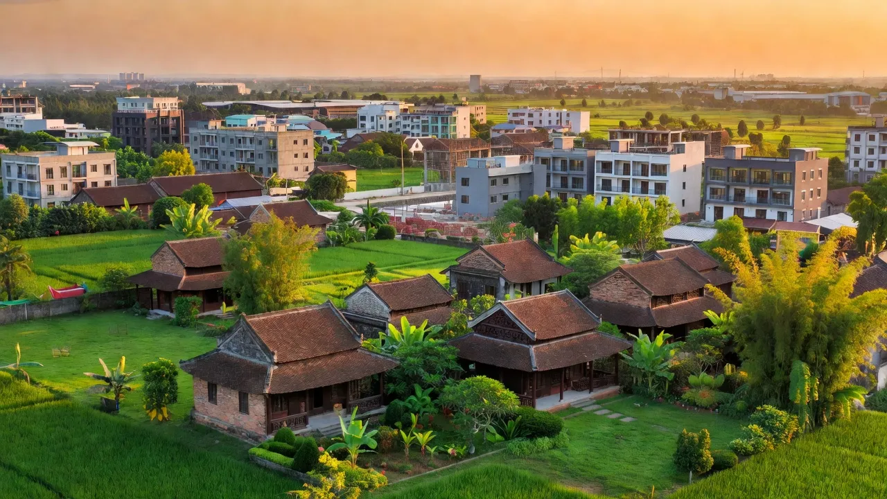 Cảnh quan phường Đồng Kỵ, Thành phố Từ Sơn, Tỉnh Bắc Ninh với vẻ đẹp thiên nhiên và đô thị hóa.