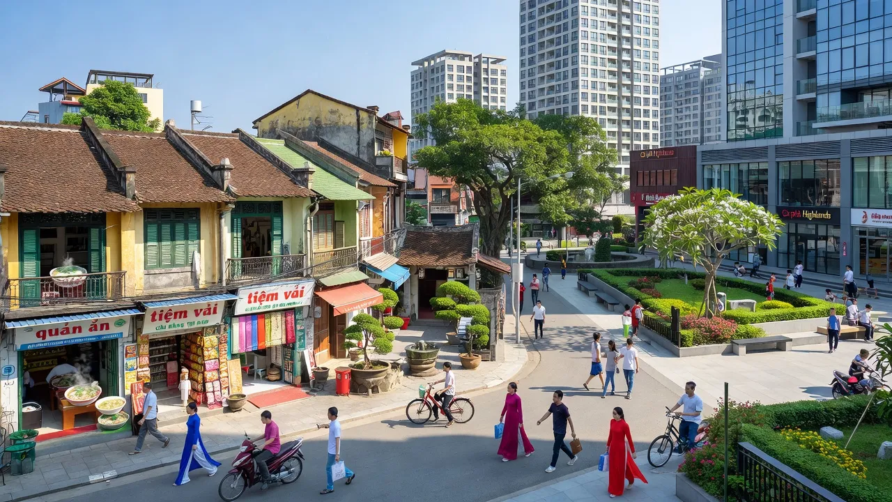 Phường Tương Giang in Thành phố Từ Sơn, Bắc Ninh, blending traditional and modern urban environments.