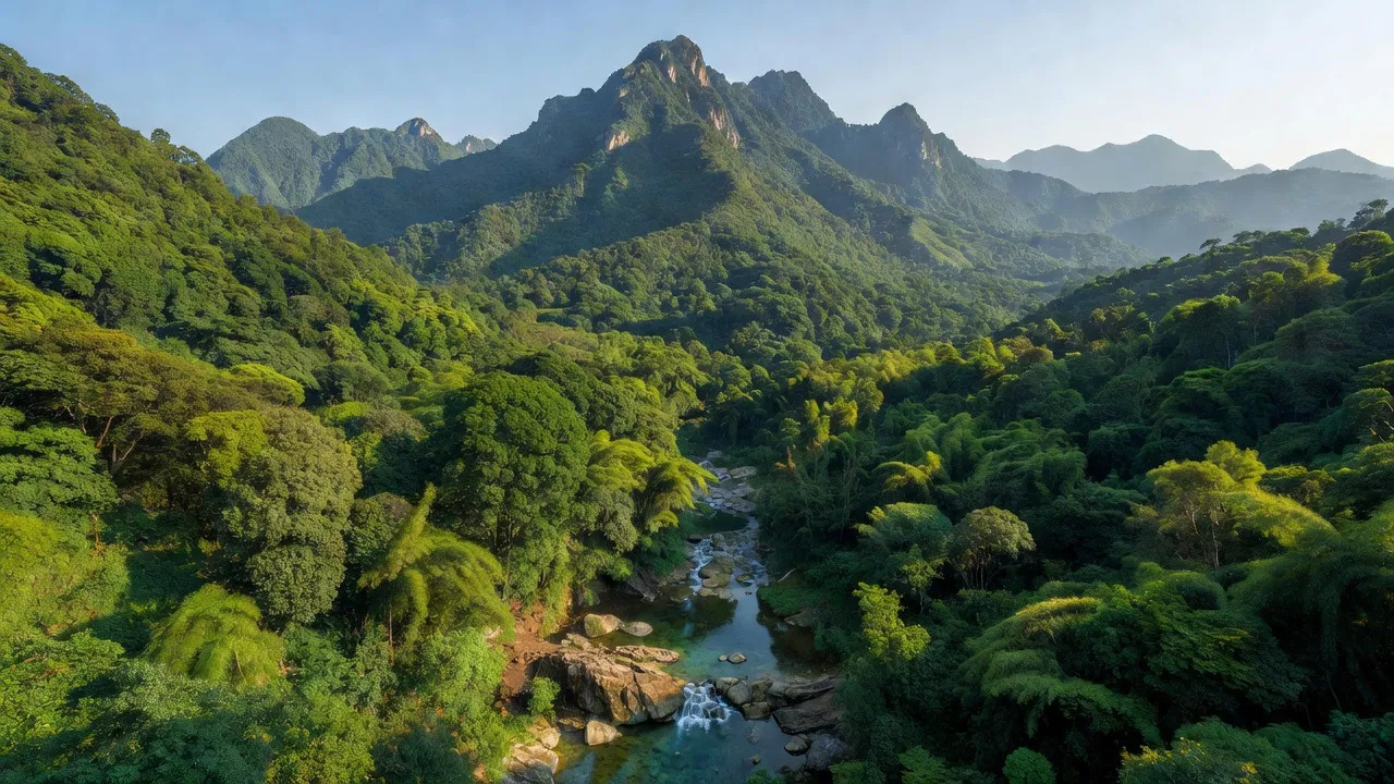 Cảnh đẹp huyện An Lão, tỉnh Bình Định với núi, rừng và suối tự nhiên, thể hiện vẻ đẹp độc đáo.
