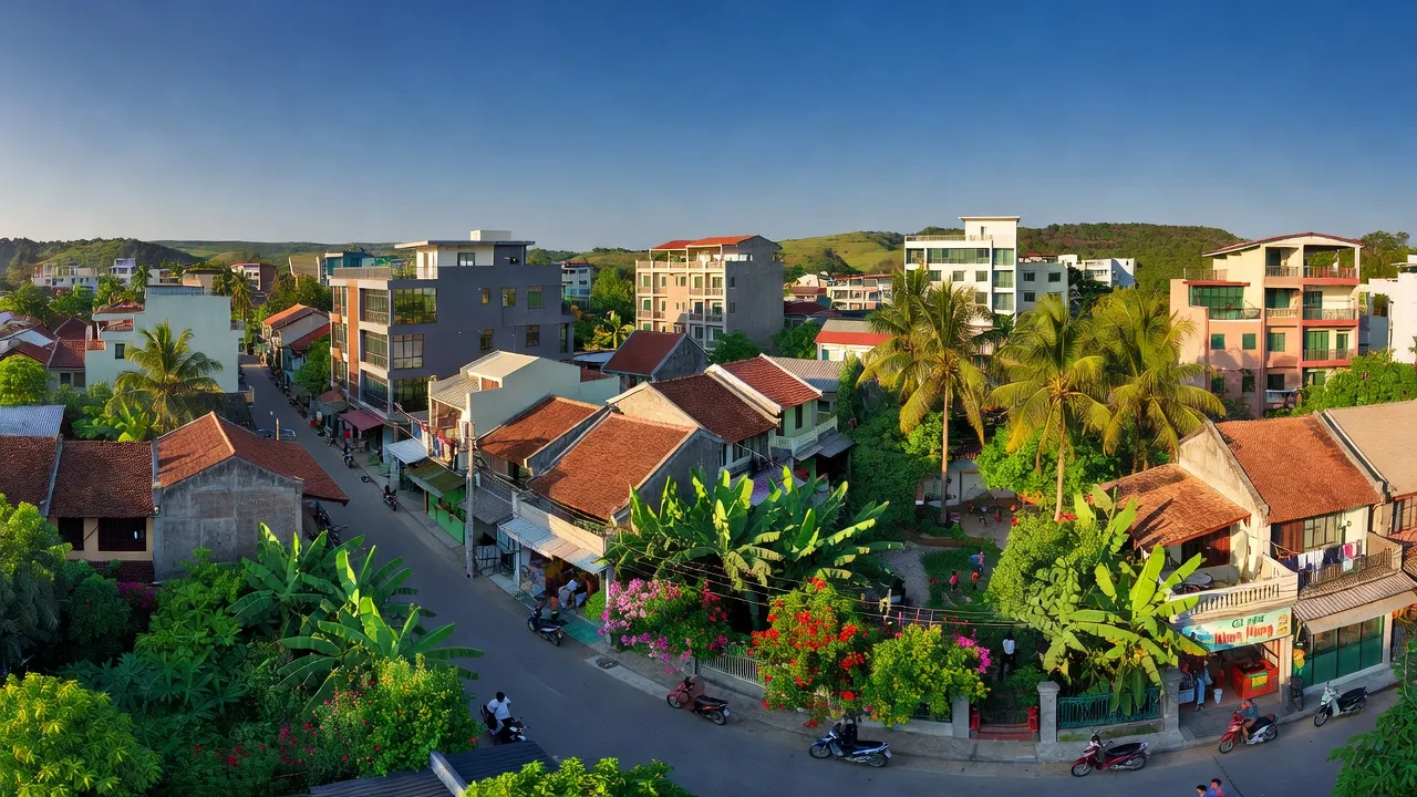 Cảnh đẹp Phường Nhơn Hưng, Thị xã An Nhơn, tỉnh Bình Định, khu dân cư xanh và phát triển.