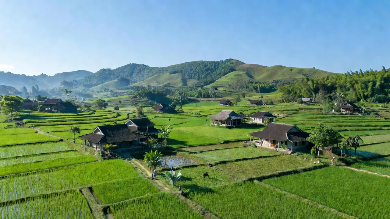 Bức tranh phong cảnh xã Ân Nghĩa, huyện Hoài Ân, tỉnh Bình Định với thiên nhiên tuyệt đẹp.