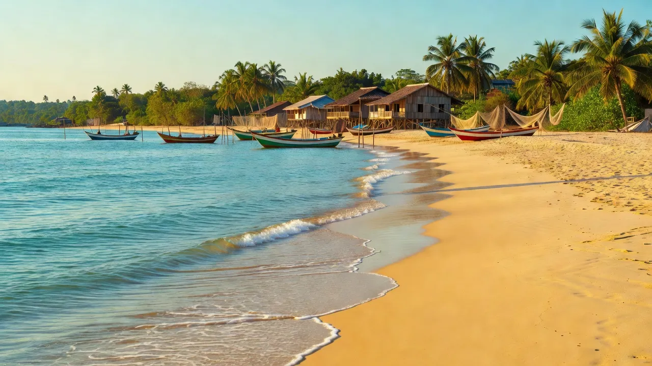 Bãi biển xanh và cát vàng xã Hoài Hải, Thị xã Hoài Nhơn, tỉnh Bình Định, Việt Nam.