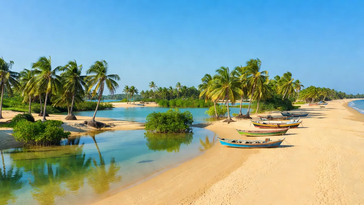 Cảnh biển thơ mộng ở xã Cát Chánh, huyện Phù Cát, tỉnh Bình Định, với làn sóng nhẹ vỗ về bờ.
