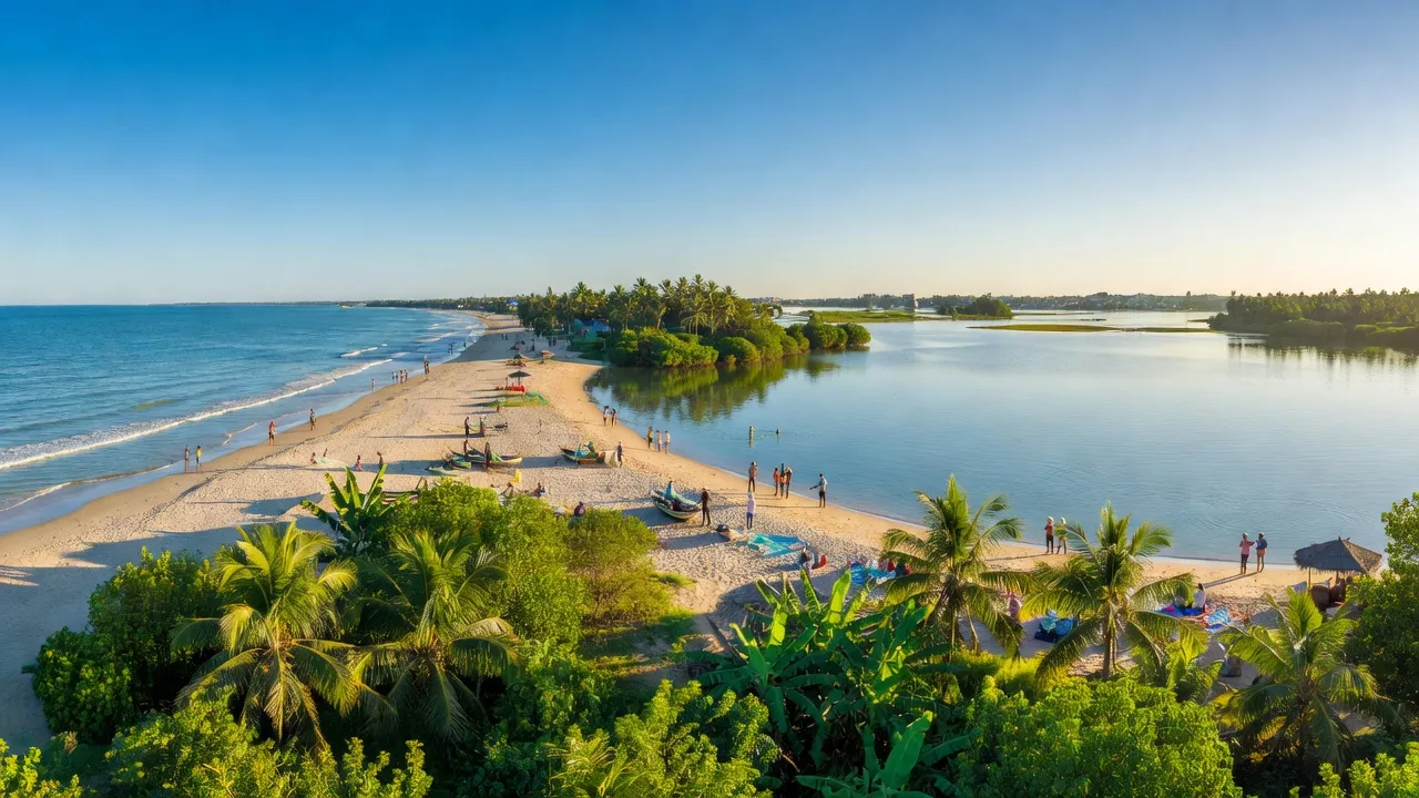Thị trấn Cát Khánh, huyện Phù Cát, tỉnh Bình Định với bờ biển, thiên nhiên xanh đẹp.